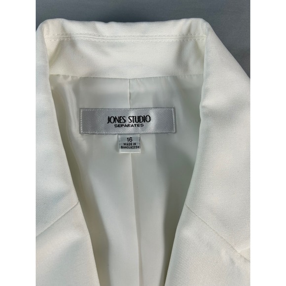Jones Studio Separates Womens White 2 Piece Skirt Suit Blazer Set Size 16 NEW - Picture 5 of 16